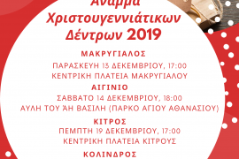 Πρόσκληση για τη φωταγώγηση των Χριστουγεννιάτικων δέντρων  Πρόσκληση για τη φωταγώγηση των Χριστουγεννιάτικων δέντρων